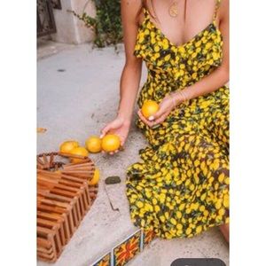 Parker Limon | Lemon Patterned Ruffled Dress XS
